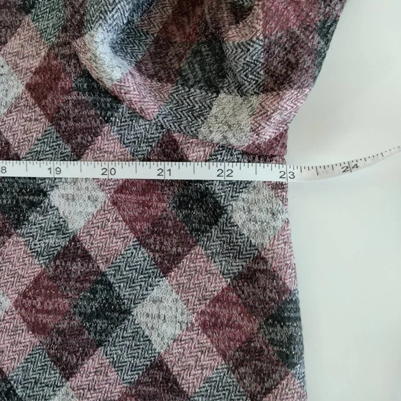 Lane Bryant Womens 18/20 Cowl Neck Holiday Red Plaid Long Sleeves - Picture 8 of 11